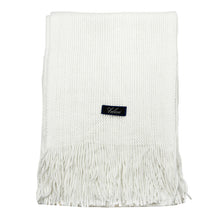 Load image into Gallery viewer, Men Solid Knitted Winter Scarf - White