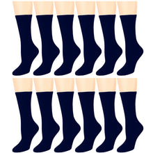 Load image into Gallery viewer, 12-Pack Women&#39;s Crew Socks Navy