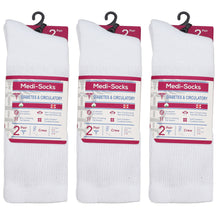 Load image into Gallery viewer, Falari Women Diabetic Socks Diabetes Edema and Circulatory Loose Fitting Cotton Crew Socks - 6 Pairs White